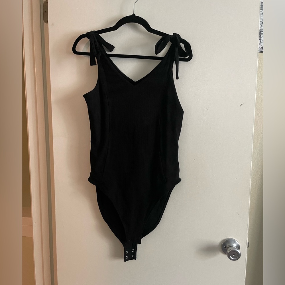 Tie - Shoulder V Neck Bodysuit